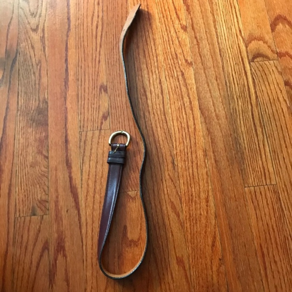 Coach burgundy belt with gold loop leather cute